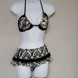 Betsey Johnson 2 Piece Swim Sz M/L